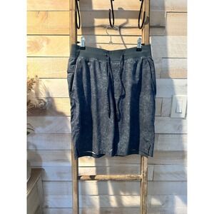 Lululemon Pace Breaker Lined Shorts Mens Grey Acid Wash Marble Gym Training